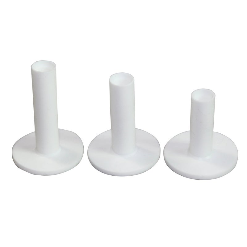 Scott Edward Golf Practice Rubber Tee for Practice Mat, 3 Pieces Different Sizes Packed, 75mm, 65mm, 54mm (White) - Image 1